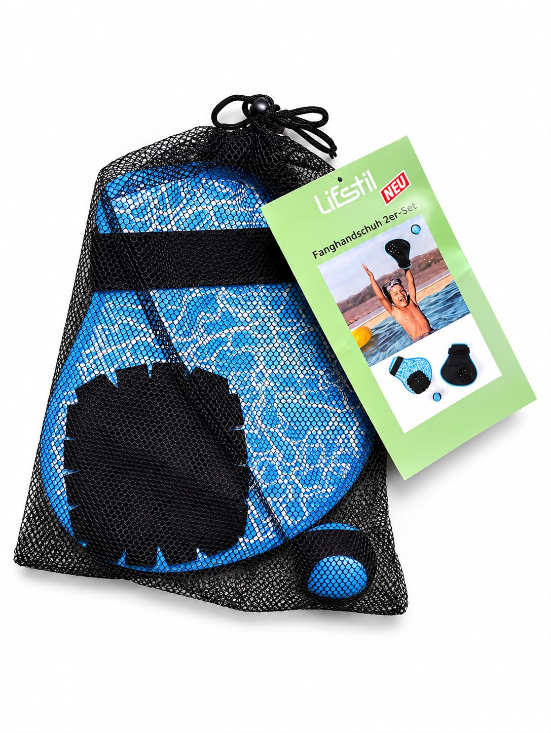 Lifstil Fanghandschuh 2er-Set (NEU, Blau/Schwarz, im Netzbeutel)