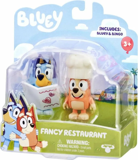 Bluey Fancy Restaurant Figuren 2‑Pack Bluey & Bingo Moose Toys
