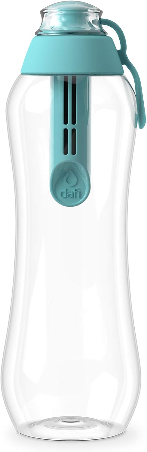 Dafi Soft Filtertrinkflasche 0,3 l – Kinder, Mint/Türkis, mit Strohhalm