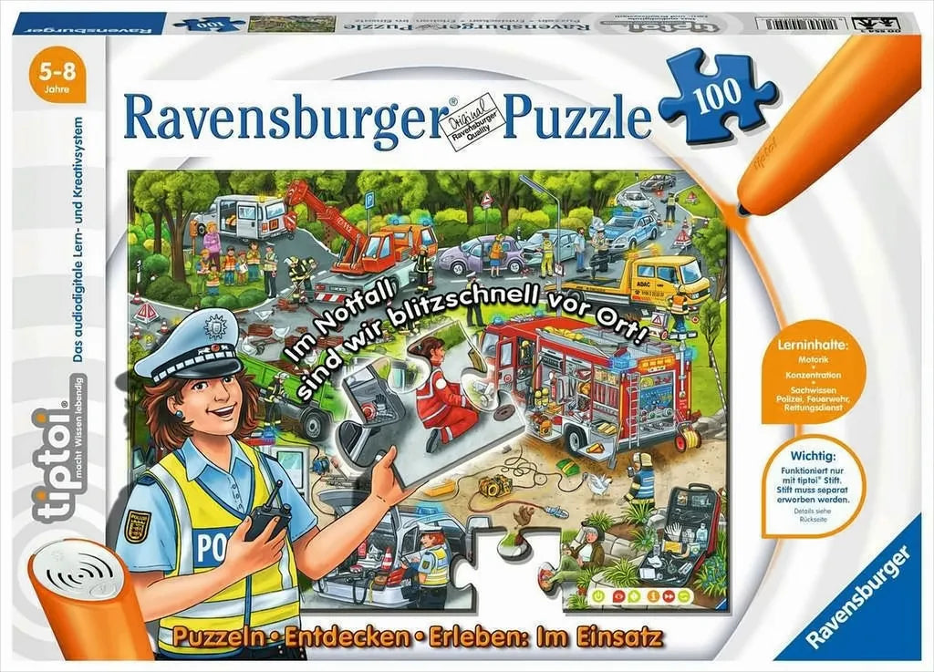 Ravensburger tiptoi® Puzzle 100 Teile „Im Einsatz" (5–8 Jahre)
