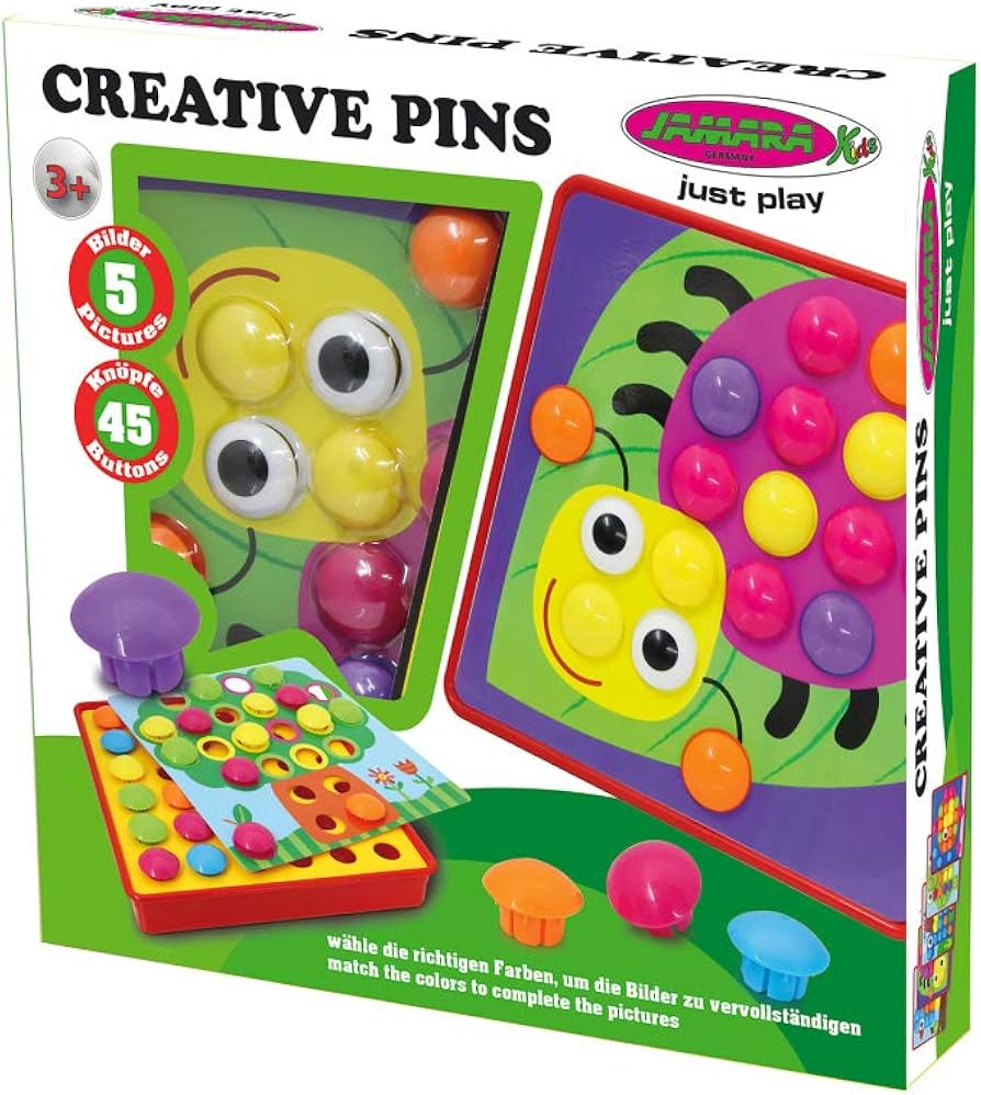 Jamara Kids: Creative Pins – Farbenfrohes Steckspiel (ab 3 Jahren)